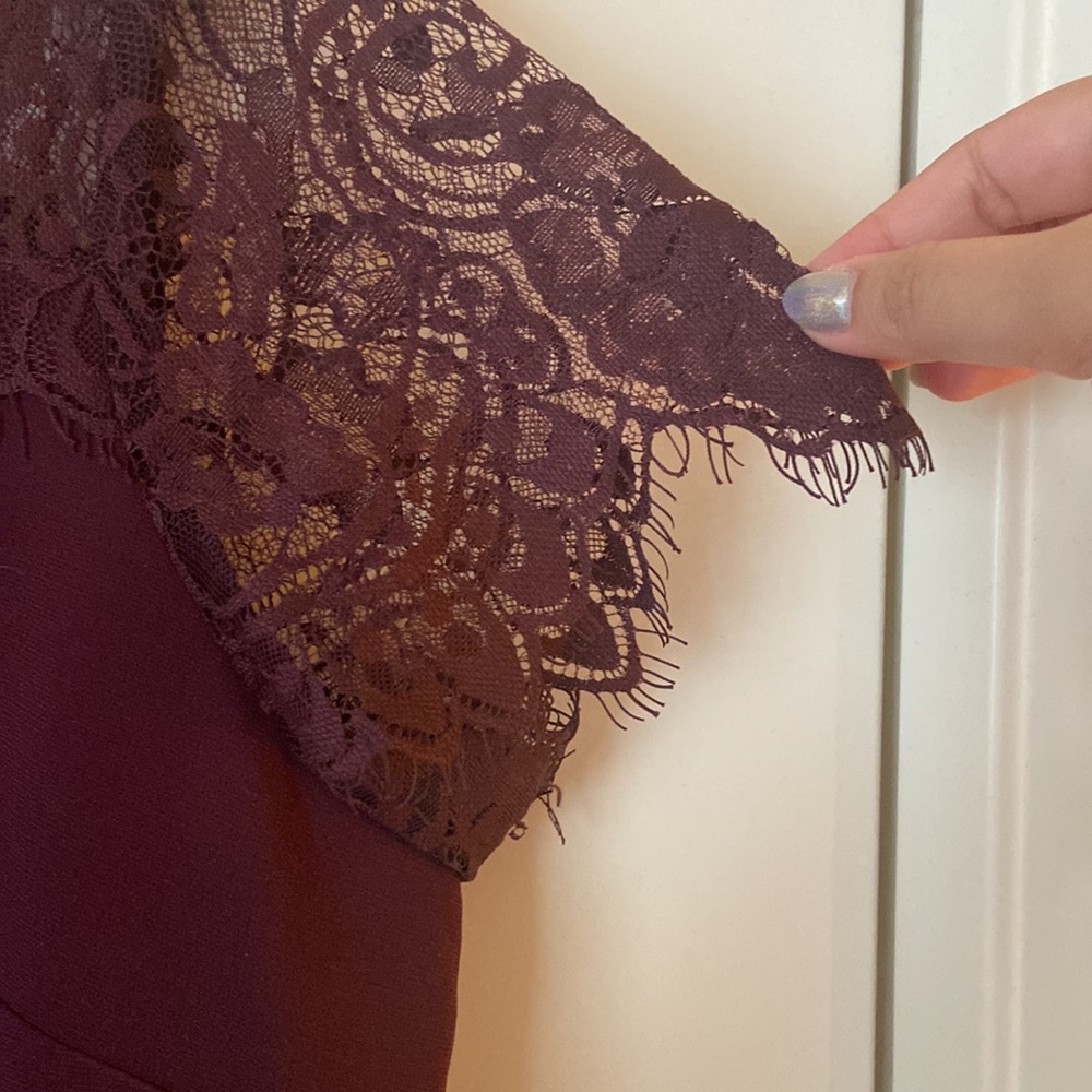 Plum/Burgundy Fit and Flare Peter Pan Collar dress - XL - Picture 3 of 4